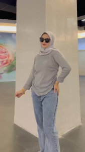 VALEN TOP BLOUSE S M L XL KNIT ATASAN WANITA TERBARU KAOS KNIT RIB POLOS BLUS SEMI RAJUT