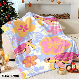 Beast Kingdom | Turtle Tropics Winter Summer Flannel Blanket Throw Fleece Soft Fuzzy Plush Cozy Fleece Blankets for Sofa Ideal Gifts