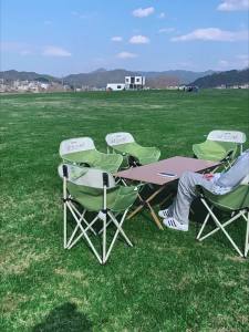 GESHU | Portable Foldable Outdoor Moon Chair & Egg Roll Table Set