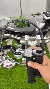 AUTOFUN Universal Motorcycle Mini Quick Throttle Handle Grip Gloves 190cm Brake Throttle Cable