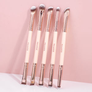 MAANGE | MAANGE 5pcs Double-ended Eye Makeup Brushes Soft Synthetic Hairs for Eyeshadow Eyeliner Nose Contour Smudge Blending Brush Tools
