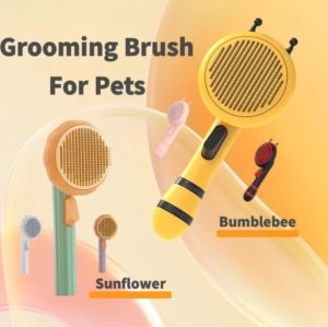 NEW Pet Brush Self Cleaning Slicker Comb Dog/Cat Pumpkin Brush for Shedding and Grooming Fit for All Long or Short Hair Pets Grooming Brush