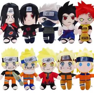Naruto Q Version Uzumaki Naruto Kakashi Uchiha Itachi Kurama Stuffed Plush Doll Toys Pluche Pendant Kids Toys New Year Gift