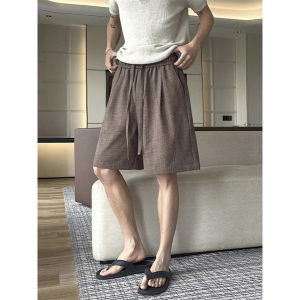Quần Short Cắt Xéo Tencel Giữ Lạnh Kiểu Vải Linen