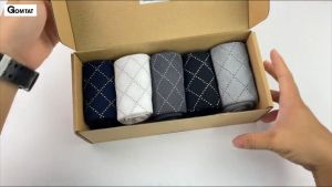 Vớ cổ cao nam đi giày tây GOMTAT hoạ tiết sọc chéo chất liệu cotton cao cấp hút ẩm thoáng khí - GOM-TAYCHEO-1DOI