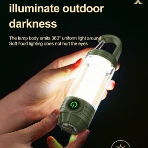 แหล่งกำเนิดแสงไฟในเต็นท์ LED แคมป์กลางแจ้งมัลติฟังก์ชั่นแหล่งกำเนิดไฟสองดวงชาร์จได้ด้วย USB ไฟแคมป์ปิ้งกลางแจ้ง/ไฟกลางคืนแบบพกพาแสงเดินทางกันน้ำ