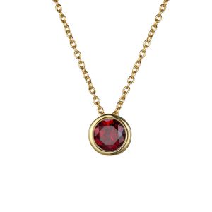 CARLIDANA Hot Sale Round Rhinestone Choker 12 Months Birthday Necklaces Jewelry 14K Gold Plated Stainless Steel Birth Stone
