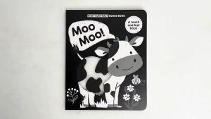 Moo Moo Sensory (High Contrast) Board Book With Touch & Feel Element For Toddler