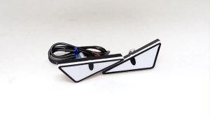 1 Pair Motorcycle Triangle Devils Eye Flash Lights Eyes Animation LED Display Motorbike Accessories