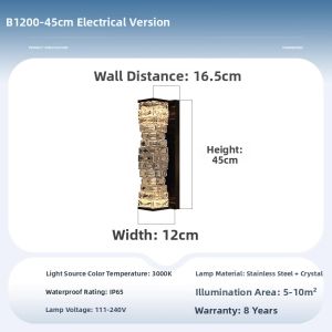 VINCAN | Waterproof Outdoor Solar Crystal Wall Light