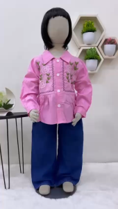 Stelan terbaru anak perempuan import korean style  usia 3 - 12 tahun set kekinian anak perempuan terbaru 2025 setelan jumbo anak perempuan  - COD