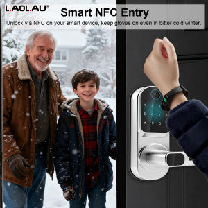 Wifi Smart Door Lock APP/ Biometric Fingerprint / NFC/ Password /Keypads /Key Unlock/ USB Emergency Charger Electronic Lock