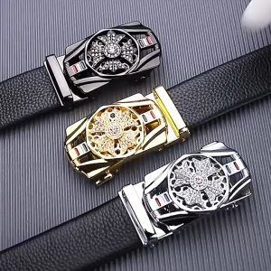 Casual And Fashionable Mens Belt Simple Automatic Buckle Belts High-End Business Belt Tali Pinggang Lelaki