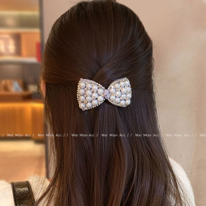 Elegant Fashion Pearl Butterfly Knot Duckbill Hair Clip Womens Popular Side Clip Fringe Hair Clip New Model Headwear