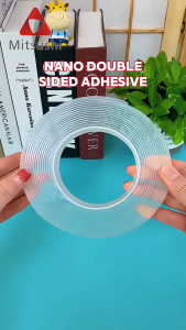 Fyseus by Mitsushi Double Sided Tape Nano Transparent Multipurpose Reusable Wall Tape Strong Sticky Transparent Tape