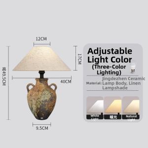 Abotu | Creative Retro New Chinese Style Ceramic Desk Lamp