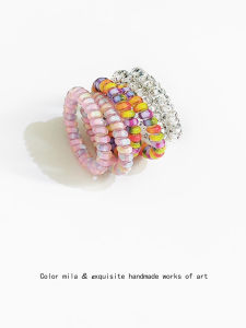 High Elasticity Rainbow Invisible Phone Line Hair Ties Basic Style Durable Hair Bands for Bun out New Fashion Accessories