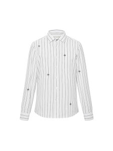 Rare | Áo Sơ Mi Dài Tay Kẻ Sọc Trắng Cotton Mới