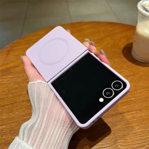 Ốp Điện Thoại Samsung Galaxy Z Flip Bằng Silicon Lỏng Mềm Từ Tính Tương Thích Với Các Model 8 7 FE 6 5 4 3 Chống Sốc Hỗ Trợ Sạc Không Dây.