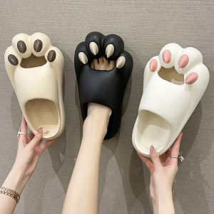 QIAOHUI | Comfortable Summer Cartoon Cat Paw Indoor Outdoor Slip-Resistant Thick Sole Flip Flops