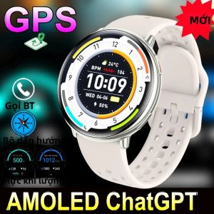 Đồng Hồ Thông Minh GPS Compass Dành Cho Nam Và Nữ Theo Dõi Thể Thao Ngoài Trời Màn Hình AMOLED 143 Màn Hình AMOLED Theo Dõi Nhịp Tim Có Khả Năng Gọi BT Với Các Tính Năng Đo Độ Cao Và Áp Kế