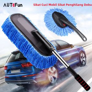 AUTOFun Sikat Cuci Kemoceng Mobil Microfiber Pembersih Debu Mobil Teleskopik Sikat Pembersih Multifungsi Pel Pembersih