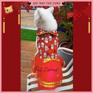 Áo Tết cho chó mèo nhiều mẫu xinh xắn áo nỉ đỏ cho thú cưng năm mới