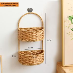 Wall-mounted Storage Basket Organizer Decorative Hanging Planter Wicker