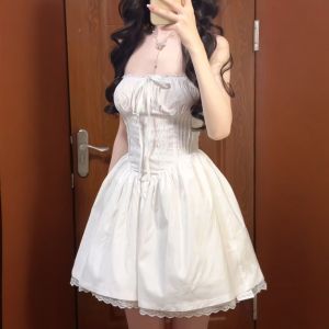 CHANGTONG | Charming Petite Fit A-Line Strap Dress