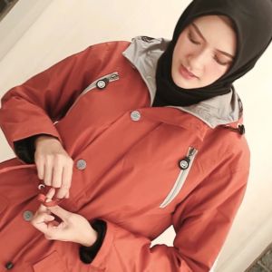 Hijacket Montix Hijaket Jaket Parka Wanita Muslimah Hijaber - Panjang Waterproof Anti Air