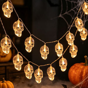Halloween Ghost Skull LED String Lights Warm White Clear Lights Indoor Outdoor Home Garden Yard Party Holiday Decorative Lights
