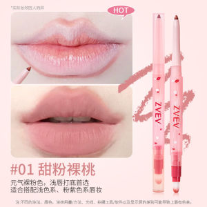Chì Kẻ Môi ZVEV Double Head Smooth Lip Liner Mô Phỏng Màu Cà Phê Sữa Trân Châu Cỡ Lớn Chì Kẻ Môi Hai Đầu