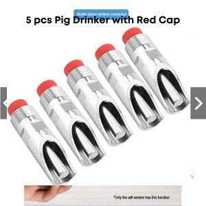 5 pcs / 10pcs Pig Watering Drinker Stainless Steel Automatic Nipple Drinking for Farm Animal Livestock Cow Hog pig nipple water drinker  automatic pig drinker set nipple drinker for pig Nipple Waterer Tools Pig drinker stainless steel pig drinker  nipple