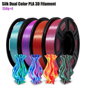 Silk Dual Color Coextrusion PLA 3D Filament - 1.75mm (±0.03mm) Compatible with Most 3D Printers 250g×4 Color Pack