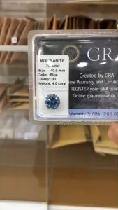 Moissanite Mỹ màu Blue xanh dương size 8li-12li kiểm định GRA Kim cương nhân tạo 58 giác cắt Đá moissannite phôi gốc không bay màu - KIM LỘC PHÁT