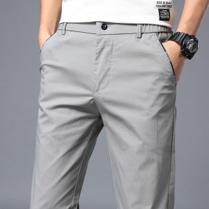 Spring 2024 Mens Loose Straight Leg Casual Pants Ice Silk Quick Dry Fashionable Korean Style Summer Travel Workwear Trousers