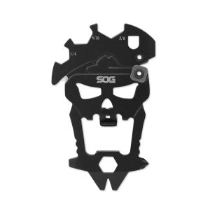 SOG MacV Multi-เครื่องมือ MINI พวงกุญแจ Skull ประแจ EDC เครื่องมือมัลติฟังก์ชั่นแบบพกพา Outdoor Camping Survival ที่เปิดขวด SM1001