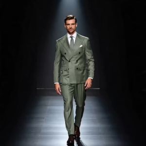 Men Double Breasted Suits 2 Pieces Slim Fit Wedding Tuxedo Premium Formal Blazer with Pants Prom Party Groom Office Wear