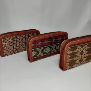 Dompet persegi panjang wanita/ bahan songket Hp etnik