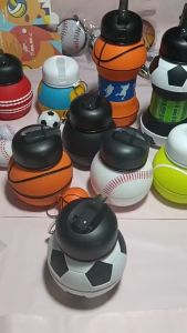 Chai Nước Silicon Dễ Thương Gấp Gọn Chống Rò Rỉ Chai Nước Có Thể Gập Lại Cốc Trẻ Em Cắm Trại Đi Bộ Đường Dài Ngoài Trời 500Ml