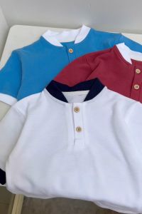 Áo polo cổ trụ bé trai GELU KIDS chất liệu cotton polo thích hợp cho trẻ mặc hè A205