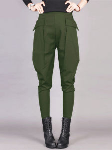 High Waist Loose Harlan Pants Womens Dance Wear Spring Autumn Military Green Sailor Dance Training Performance Outfit Summer