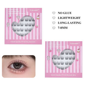 Clusters Invisible No-Glue Eyelash Clusters Ultra Thin Feather Lashes Zero Weight False Eyelashes with Liquid Bond for Girls