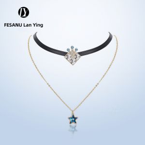 FESANU | Fashion Personalized Crown Pendant Crystal Necklace