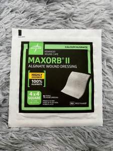 Medline Maxorb II Alginate Dressings 4" x 4” (1 PIECE) Sterile Wound Dressing Adhesive