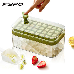 Fypo 32 lưới Máy Làm Đá Khối đá lập phương Maker khay khối đá lập phương với container hộp dễ dàng demolding Ice khuôn mẫu dung tích lớn Iced đồ uống công cụ với Ice thìa