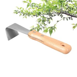 QUA Special Tree Bark Scraper Durable Multifunctional Tree Bark Removal Tool Bark Stripping Cutting Tool Wooden Handle Smooth Debarker Patio Lawn Yard