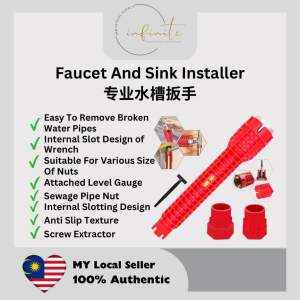 Faucet Sink Installer Multi-function Water Pipe Wrench Spanner Tool Extra-long 扳手神器拆水管神器卫生多功能水槽扳手神器万能家用水管龙头卫浴专用扳手拆卸