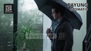 Hugo Medan Payung Anti UV Polos Lipat Otomatis Buka Tutup Tiga Premium Praktis