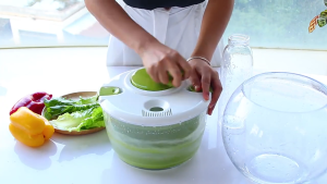 Large Manual Salad Spinner & Vegetable Washer Bowl – Quick Dry Lettuce Spinner Colander (3L/5L)